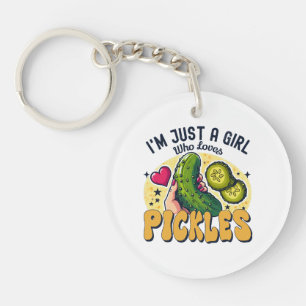 Just A Girl Who Loves Pickles - Funny Vegan Keychain