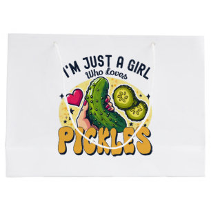 Just A Girl Who Loves Pickles - Funny Vegan Large Gift Bag