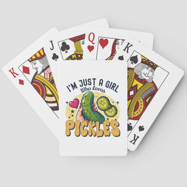 Just A Girl Who Loves Pickles - Funny Vegan Poker Cards (Back)