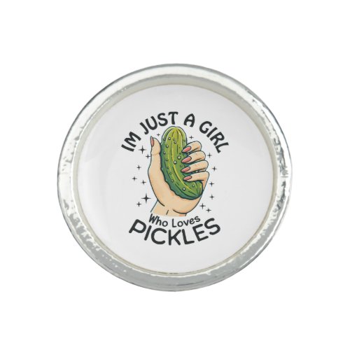 Just A Girl Who Loves Pickles _ Funny Vegan Ring