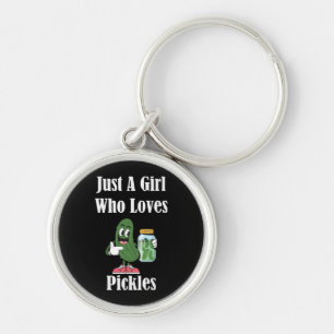 Just A Girl Who Loves Pickles Pickle Keychain