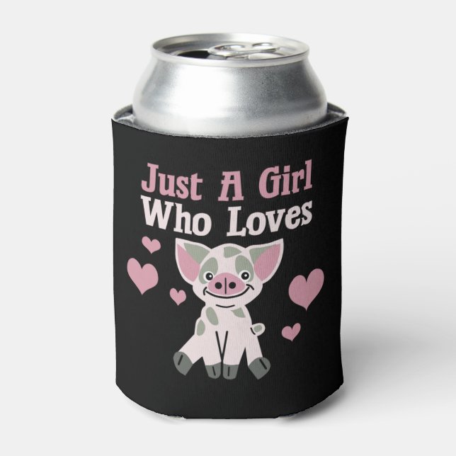 Just A Girl Who Loves Pigs Can Cooler (Can Front)