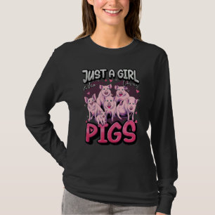 Just A Girl Who Loves Pigs Cute Pig Farmers T-Shirt
