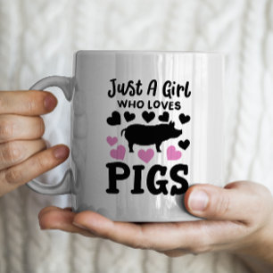 "Just a girl who loves pigs" funny pig Coffee Mug