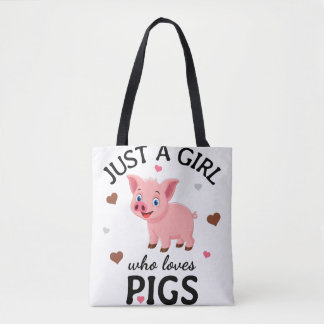 Just a Girl Who Loves pigs Gift Tote Bag