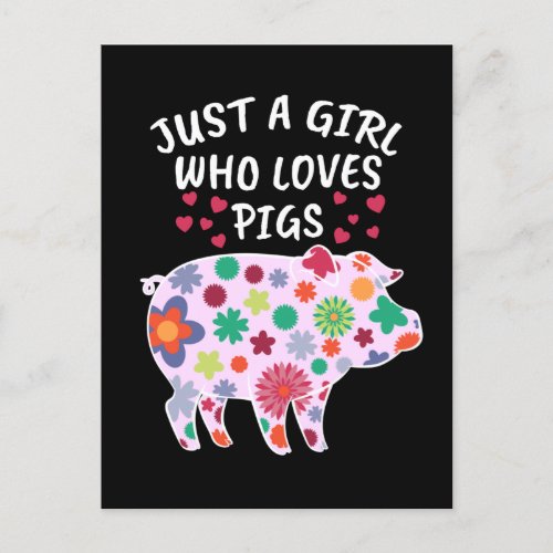 Just A Girl Who Loves Pigs Gift Women Swine Pig Postcard