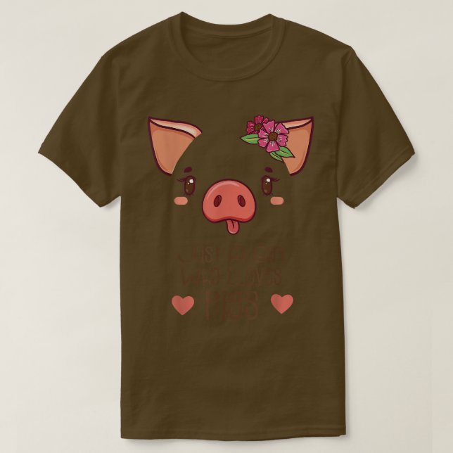 Just A Girl Who Loves Pigs - Pig Lover Girls Gift  T-Shirt (Design Front)