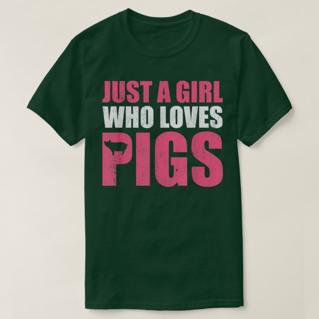 Just A Girl Who Loves Pigs, Women Kids Pigs Lovers T-Shirt (Design Front)