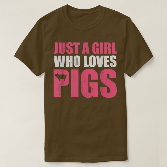 Just A Girl Who Loves Pigs, Women Kids Pigs Lovers T-Shirt (Design Front)