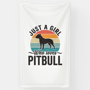 Just a Girl Who Loves Pitbull Vintage Dog Design_1 Banner
