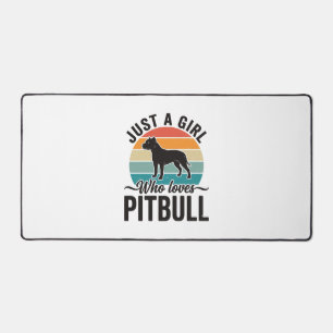 Just a Girl Who Loves Pitbull Vintage Dog Design_1 Desk Mat