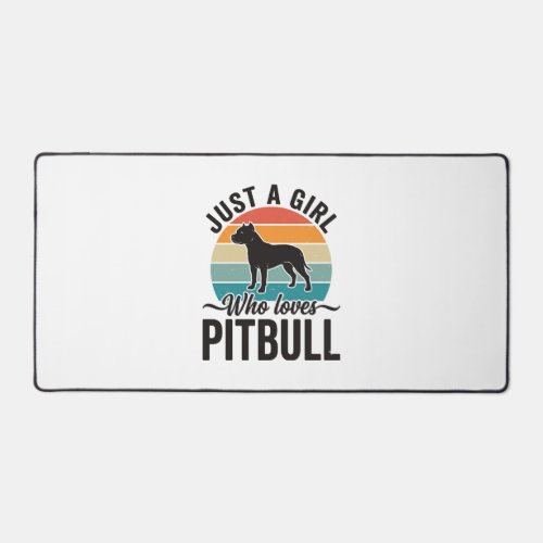 Just a Girl Who Loves Pitbull Vintage Dog Design_1 Desk Mat