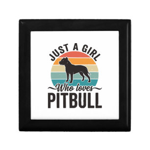 Just a Girl Who Loves Pitbull Vintage Dog Design_1 Gift Box