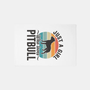 Just a Girl Who Loves Pitbull Vintage Dog Design_1 Rug