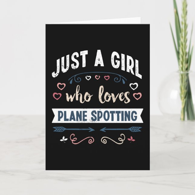 Just a Girl who loves Plane spotting Funny Gifts Card (Front)