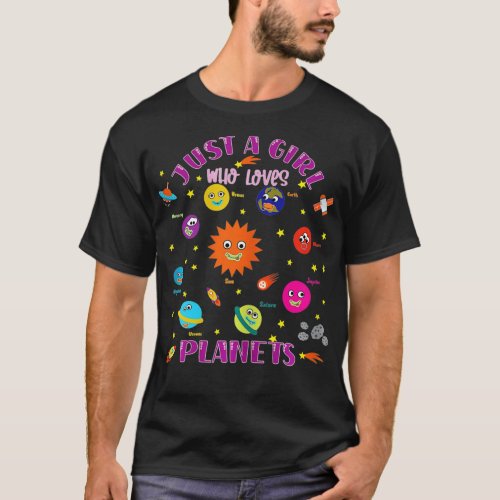 Just A Girl Who Loves Planets Solar System  _ 1  T_Shirt