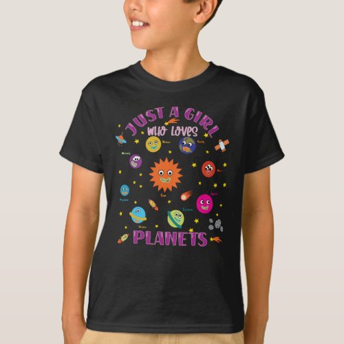 Just A Girl Who Loves Planets Solar System T_Shirt