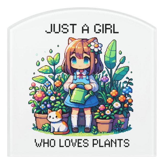 Just a Girl Who Loves Plants Door Sign (Contour Front)