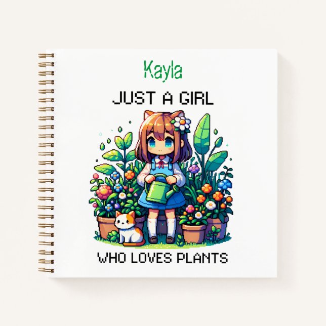 Just a Girl Who Loves Plants Personalized Notebook (Front)