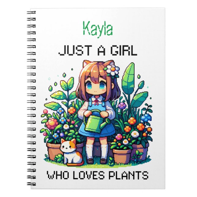 Just a Girl Who Loves Plants Personalized Notebook (Front)