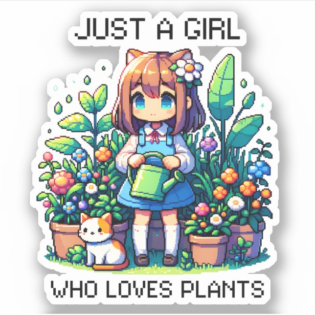 Just a Girl Who Loves Plants  Sticker (Front)