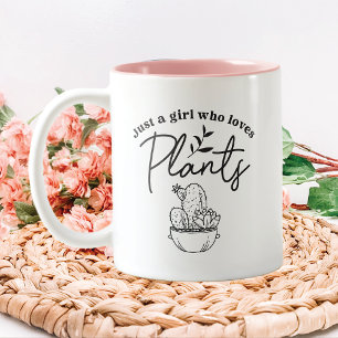 Just A Girl Who Loves Plants Two-Tone Coffee Mug