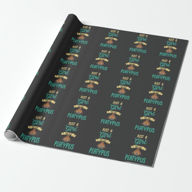 Just A Girl Who Loves Platypus Zoology Mammal Love Wrapping Paper (Unrolled)