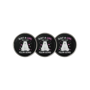 Just A Girl Who Loves Polar Bears Girls Polar Bear Golf Ball Marker