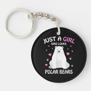Just A Girl Who Loves Polar Bears Girls Polar Bear Keychain