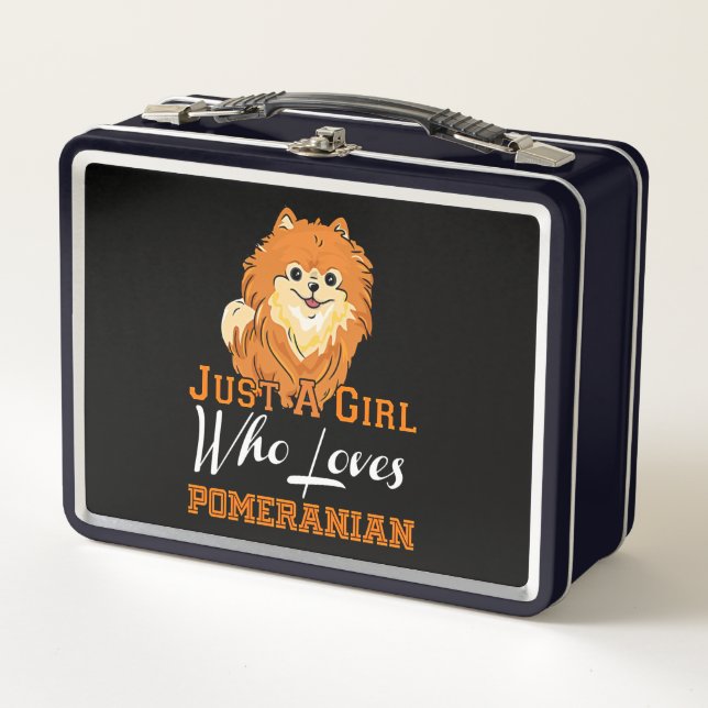 Just A Girl Who Loves Pomeranian Gift Metal Lunch Box (Front)