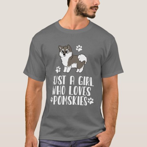 Just A Girl Who Loves Pomskies Dog T_Shirt