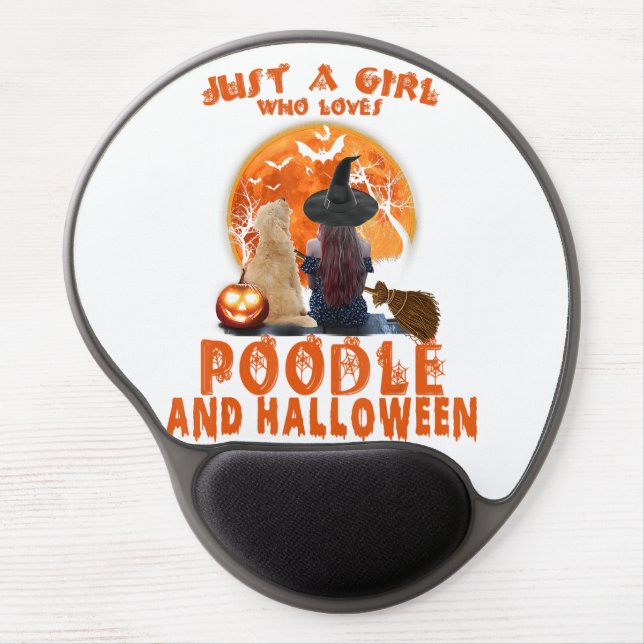 Just a Girl Who Loves Poodle and Halloween  Gel Mouse Pad (Front)