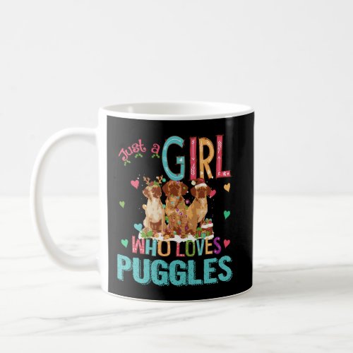 Just A Girl Who Loves Puggles And Christmas Coffee Mug