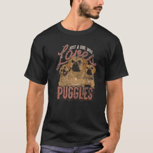 Just A Girl Who Loves Puggles Dog Dog Owner Puggl T-Shirt