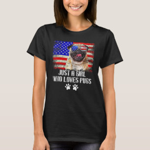 Just A Girl Who Loves Pugs Pug T-Shirt