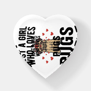 Just A Girl Who Loves Pugs Vintage Dog Shirt Desig Paperweight