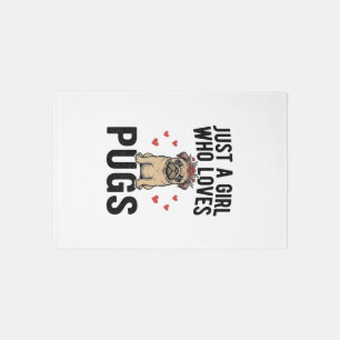 Just A Girl Who Loves Pugs Vintage Dog Shirt Desig Rug