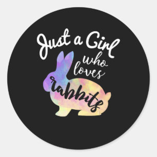 Just A Girl Who Loves Rabbits Bunny Galaxy Classic Round Sticker