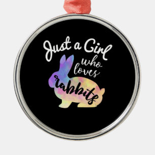 Just A Girl Who Loves Rabbits Bunny Galaxy Metal Ornament