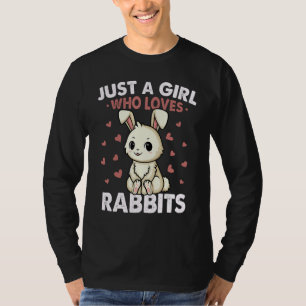 Just a Girl who loves Rabbits Tshirt Kids Girls Bu