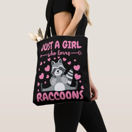 Just a Girl Who Loves Raccoon Lover Trash Panda Tote Bag