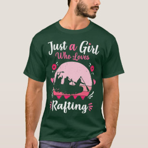 Just A Girl Who Loves Rafting Pink Retro Vintage g T-Shirt