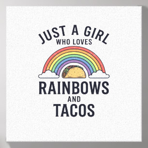 Just a Girl Who Loves Rainbows and Tacos Shirt_1 Canvas Photo Tile