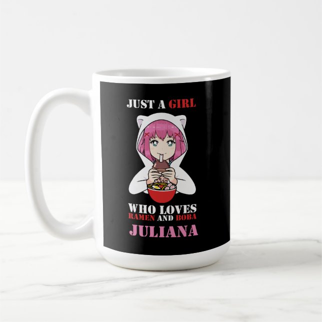 Just a Girl Who Loves Ramen and Boba  Coffee Mug (Left)