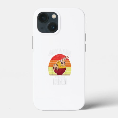 Just a Girl Who Loves Ramen Pug Shirt Kids Gift iPhone 13 Mini Case