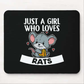 Just A Girl Who Loves Rats Cute Rat Costume Mouse Pad