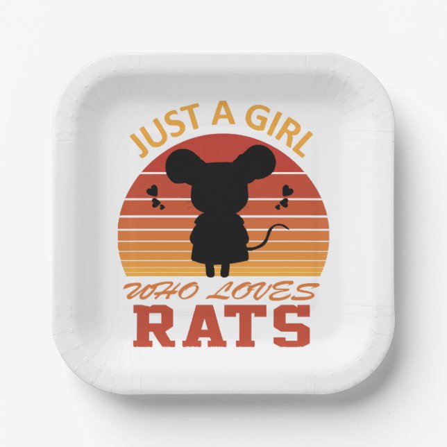 Just a Girl Who Loves Rats Paper Plates (Front)
