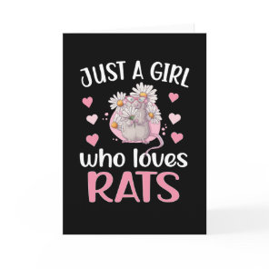 Just A Girl Who Loves Rats Rat Mom Gift Rat Owner Card