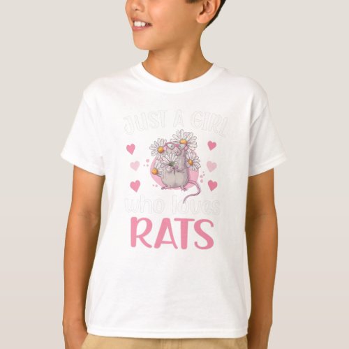 Just A Girl Who Loves Rats Rat Mom Gift Rat Owner T_Shirt