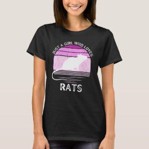Just A Girl Who Loves Rats Retro Sunset Vintage Pe T-Shirt